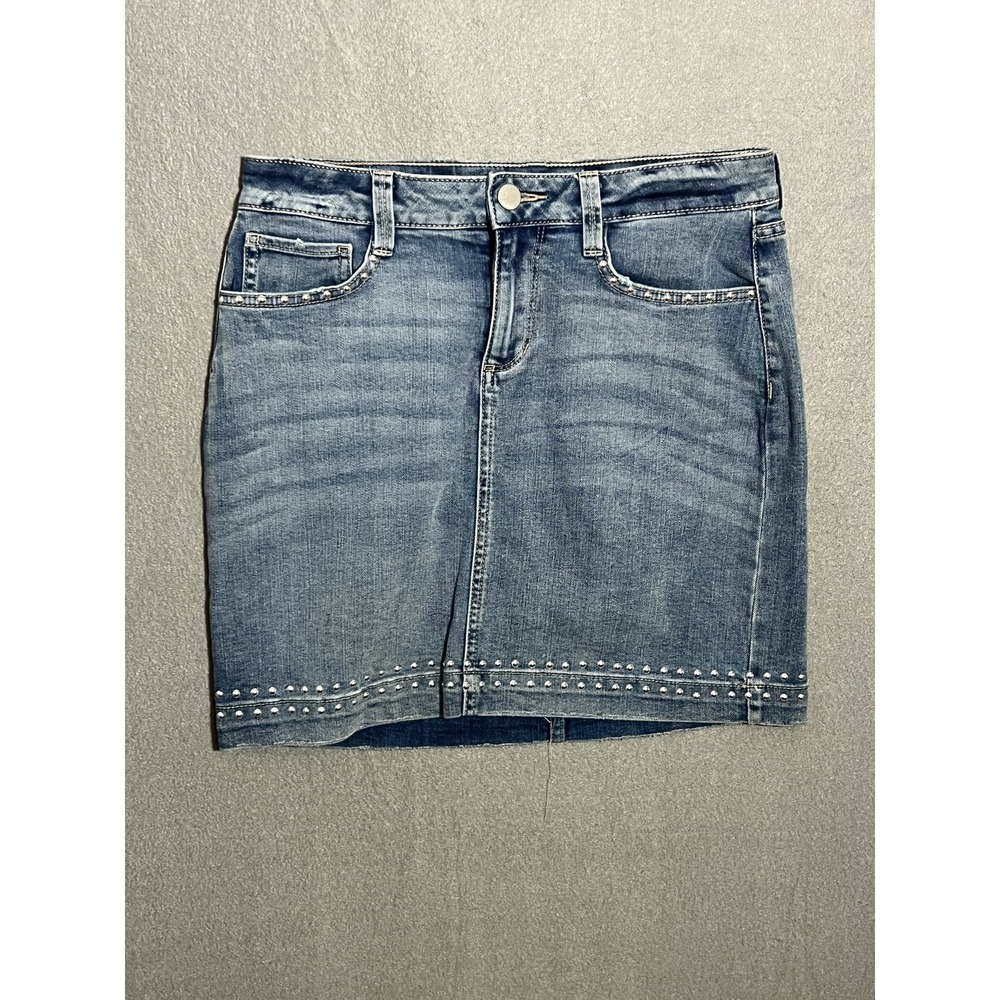 a.n.a‎ A New Approach Women's Size 4 Studded Denim Mini Skirt Blue Wash Stretch